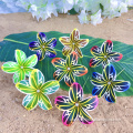 Hand Colorful Artificial Frangipani Flowe with Shell Pearl